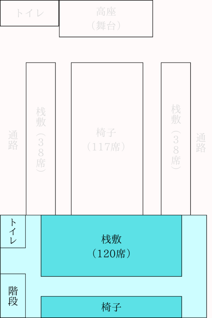 新宿末廣亭の座席（2階）